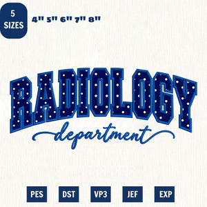 Radiology Department Applique Machine Embroidery File, Rad Tech Design (Instant Download)