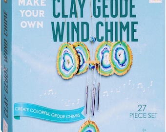 DIY Clay Geode Wind Chime Craft Kit, Colorful Art Supplies for Kids