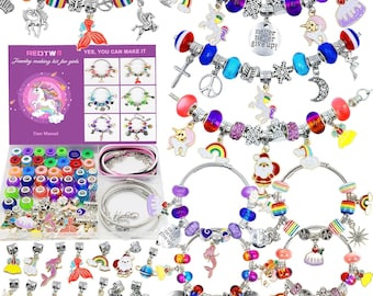 Charm Bracelet Making Kit for Girls, Unicorn Jewelry Gifts