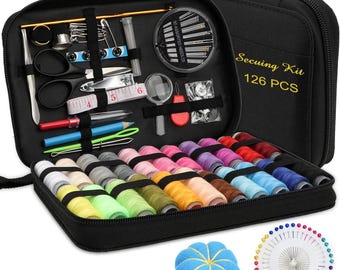 Portable Sewing Kit with 126 Pcs, DIY Sewing Supplies