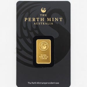 5g Perth Mint Goldbarren .9999 Feines 24K Bullion Versiegeltes australisches Anlagegeschenk