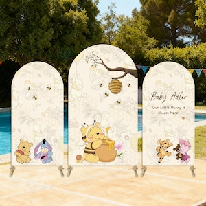 Winnie the Pooh Arch Backdrop Cover: Birthday Party Decoration