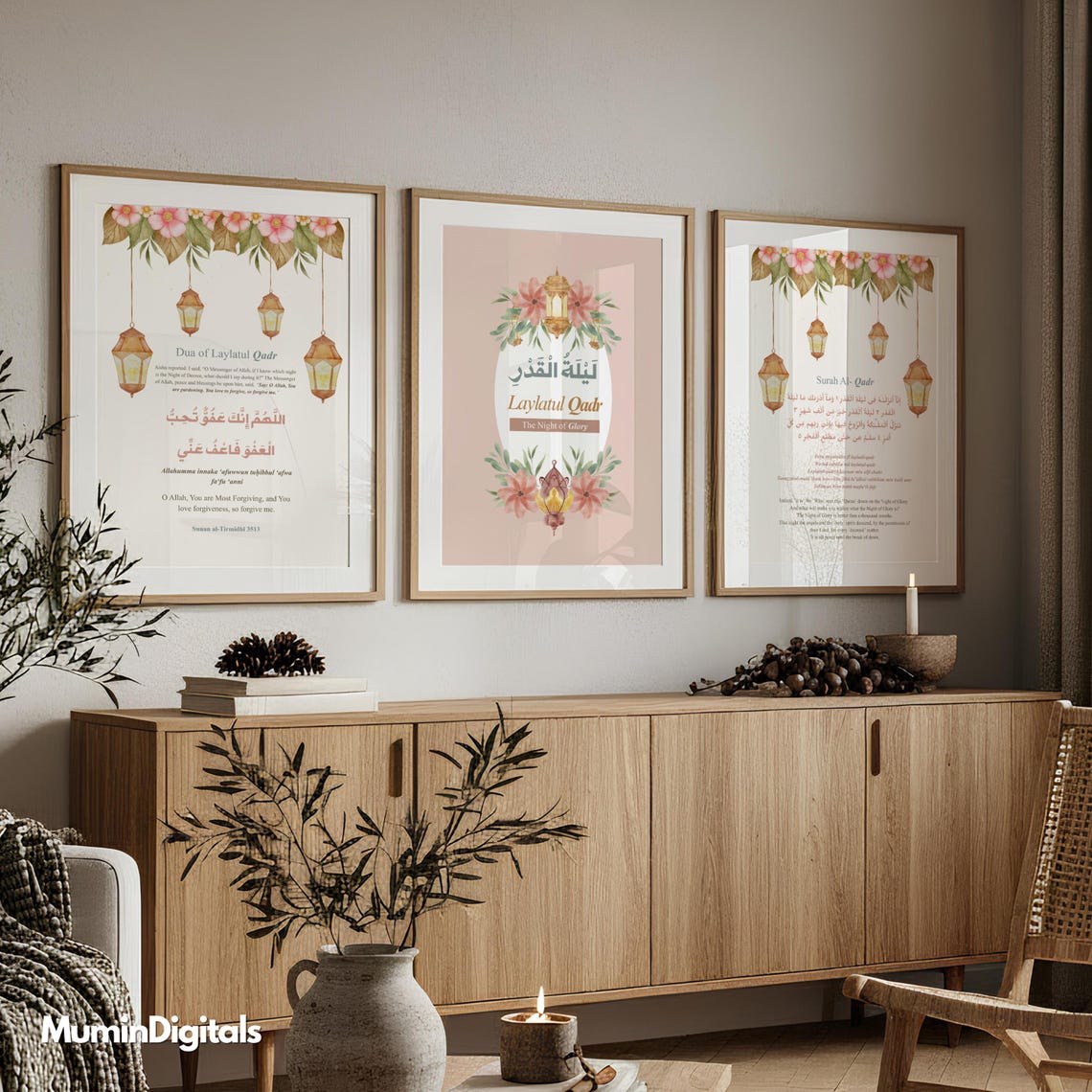 Laylatul Qadr Wall Art Set of 3, Islamic Printable Posters, Night of