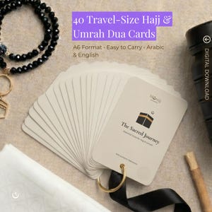 Hajj Umrah Dua Cards | Pocket Travel Guide, Arabic English (Digital Download)