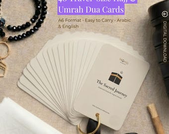 Hajj Umrah Dua Cards | Pocket Travel Guide, Arabic English (Digital Download)