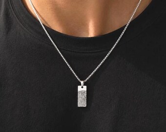 Memorial Necklace with Fingerprint from Your Photo, Loss of Mother, Father, Husband or Wife Grief Gift, S-035