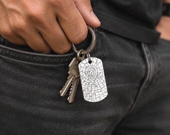 Custom Star Map Keychain, Personalized Birthday Gift for Dad, Husband, Fiancée or Boyfriend, S-051