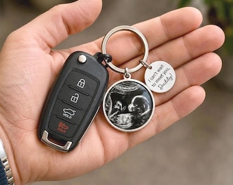 Personalized Ultrasound Baby Photo Keychain for New Daddy to Be, Custom Fathers Day Gift for Husband, S-009