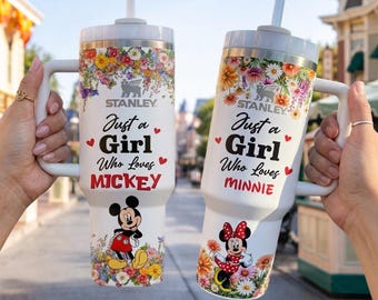 40oz Mickey Minnie Tumbler, Magic Kingdom Floral Travel Cup