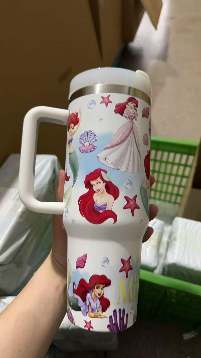 Lilla sjöjungfrun tumbler 40oz, Ariel sjöjungfrukopp bild 3