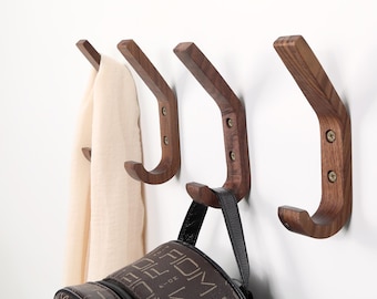 Personalized Scandinavian Wooden Wall Hooks,Modern Entryway Wall Mounted Coat Hooks,Wooden Towel Hanger,Minimalist Home Decor,Eco Wall decor