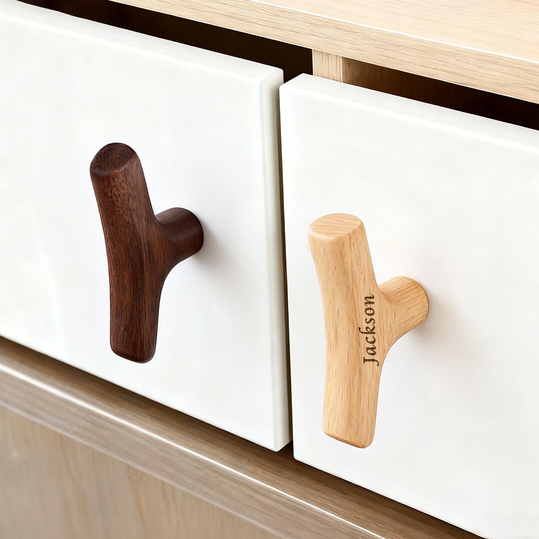 Mothers Day Custom Wooden Tree Branch Drawer Handles, Creative Wooden ...