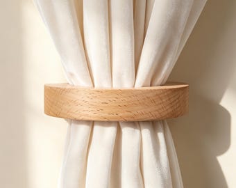 Wooden Curtain Holder, Boho Curtain Holder, Rustic Home Decor, Handmade Curtain Clip, Housewarming Gift