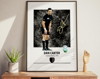 Dan Carter Rugby Poster – Kiwi Rugby Wall Art, Rugby Fan Gift