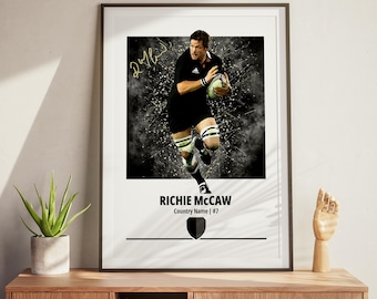 Richie McCaw Rugby Poster – Kiwi Rugby Wall Art, Rugby Fan Gift