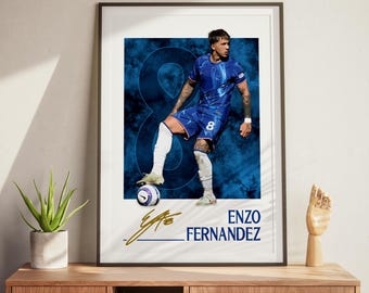 Enzo Fernandez Poster: Chelsea Football Print, Soccer Poster