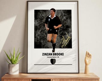 Zinzan Brooke Rugby Poster – Kiwi Rugby Wall Art, Rugby Fan Gift