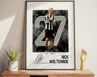 Nick Woltemade Poster: Newcastle Football Print, Soccer Poster