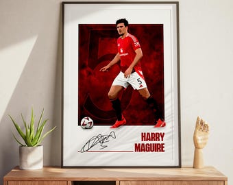 Harry Maguire Poster: Manchester Red Football Poster for Fans