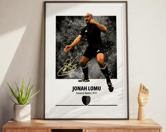 Jonah Lomu Rugby Poster – Kiwi Rugby Wall Art, Rugby Fan Gift