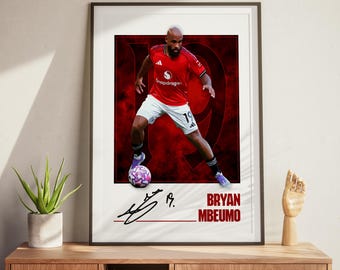 Bryan Mbeumo Poster: United Football Fan Print, Soccer Fan Gifts