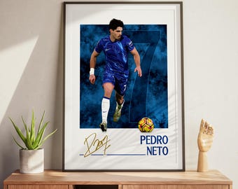 Pedro Neto Football Poster: Chelsea Wall Art, Modern Sports Print