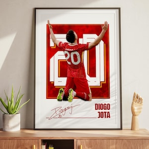 Pôster Jota: Presente de pôster de futebol, arte de parede do Liverpool Soccer imagem 1