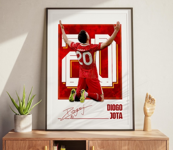 Jota Poster: Football Poster Gift, Liverpool Soccer Wall Art