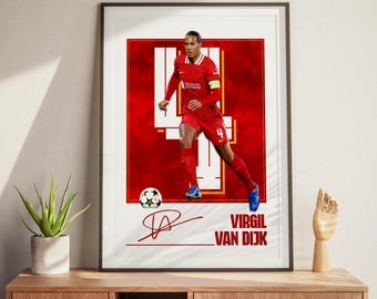 Pôster de Virgil van Dijk: pôster de futebol, presente do Liverpool para fãs