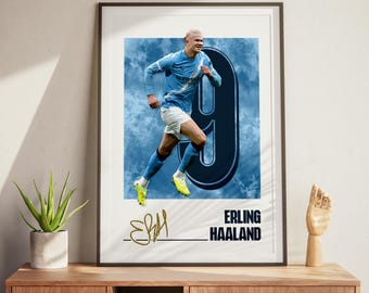 Erling Haaland Poster: Manchester Football Poster, Modern Sports Design
