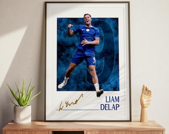 Liam Delap Poster: Chelsea Football Poster, Soccer Print
