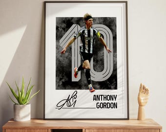 Anthony Gordon Poster: Newcastle Poster, Football Fan Gift
