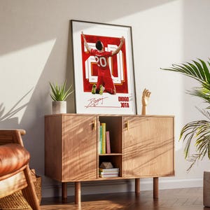Pôster Jota: Presente de pôster de futebol, arte de parede do Liverpool Soccer imagem 4
