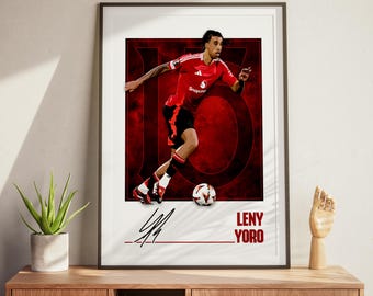 Leny Yoro Football Poster: Modern Manchester Football Wall Art Print