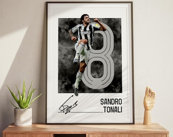 Tonali Newcastle Poster: Football Print, Newcastle Fan Gift