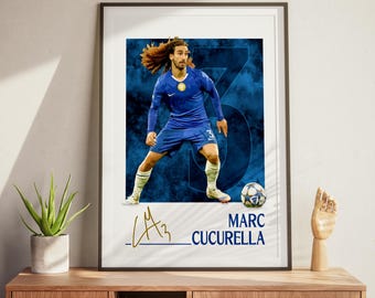 Cucurella Poster: Chelsea Football Fan Gift, Soccer Print