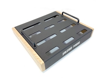 Mini handgjord pedalbräda i aluminium med sidor i valnötsträ, lättviktig minigitarrbräda