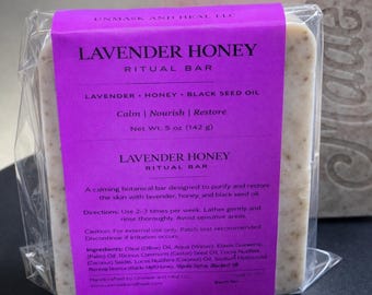 Lavender Honey Soap Bar | Shea Butter, Black Seed Oil, Calming Skin Ritual