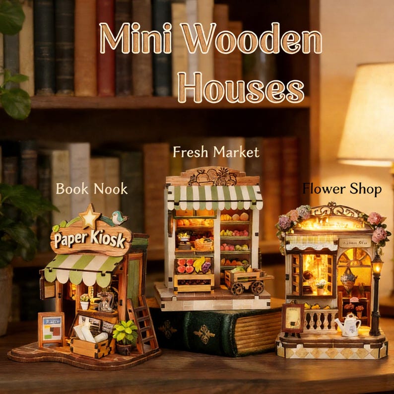 DIY Miniature House Kit With LED: 3D Wooden Puzzle Dollhouse - Etsy