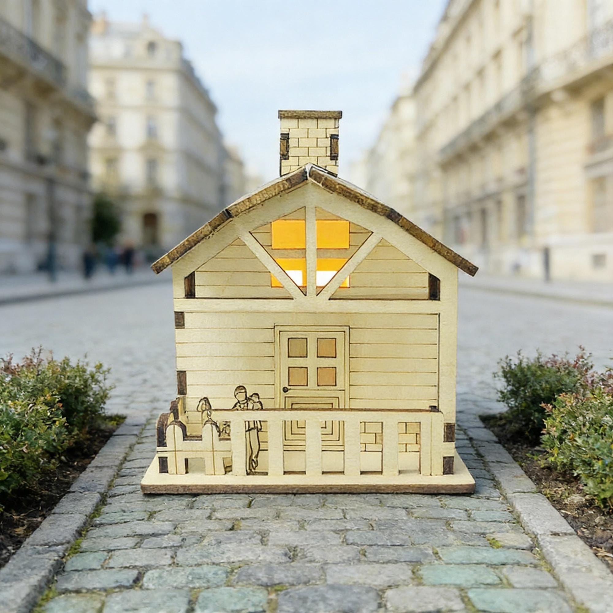 DIY Miniature Wooden House Kit | 3D Puzzle With LED Light - Etsy