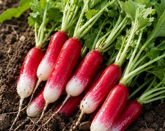 25 French Breakfast Radish – Heirloom Fast Harvest Garden Seeds