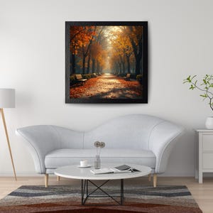Rustic Fall Forest Print - Instant Download Art - Seasonal Home Decor Gift