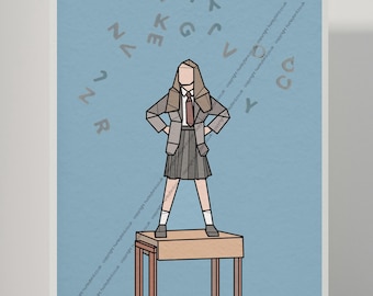 Póster de Matilda – diseño minimalista / Roald Dahl / Musical de Matilda / Musicales de cine / Impresión A4