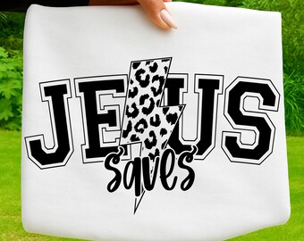 Jezus redt, png PNGEgg | Luipaard bliksemschicht christelijk ontwerp (digitale download)