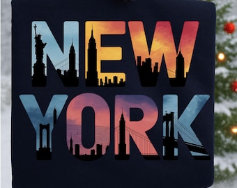 New York City PNG, NYC Skyline Shirt Design, Urban Travel Poster Sublimation Art