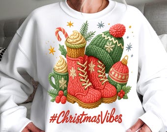 Trendy kerst-png-sublimatieontwerp | Nepgehaakte winterlaarzen | Girly vakantieclipart