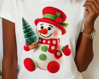 Gehaakte coquette sneeuwpop png, girly kerstsublimatie wintervakantie clipart