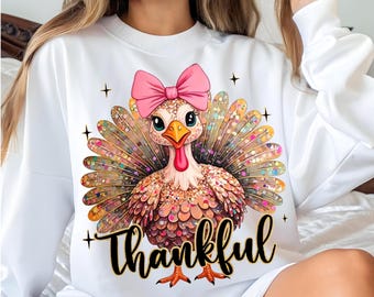 Coquette herfstglitter Turkije PNG dankbaar sprankelende faux strass glamour Thanksgiving