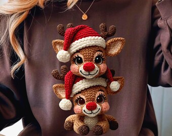 Clipart gehaakt rendier | Nepgaren kerst, png (digitale download)