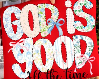 God is altijd goed, png PNGEgg | Christelijk sublimatieontwerp met cottagecore-stijl | Geloofcitaat (zwarte of witte tekst)